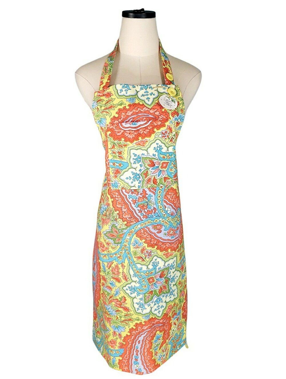 April Cornel New Paisley Apron Boho Cotton  Preppy Mod Trad Wife Maximalist OS